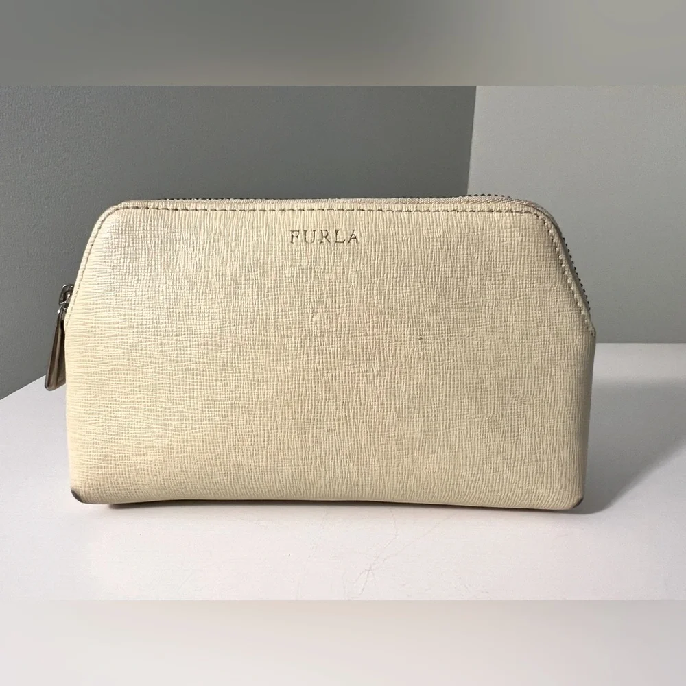 Furla Cream Leather Pouch